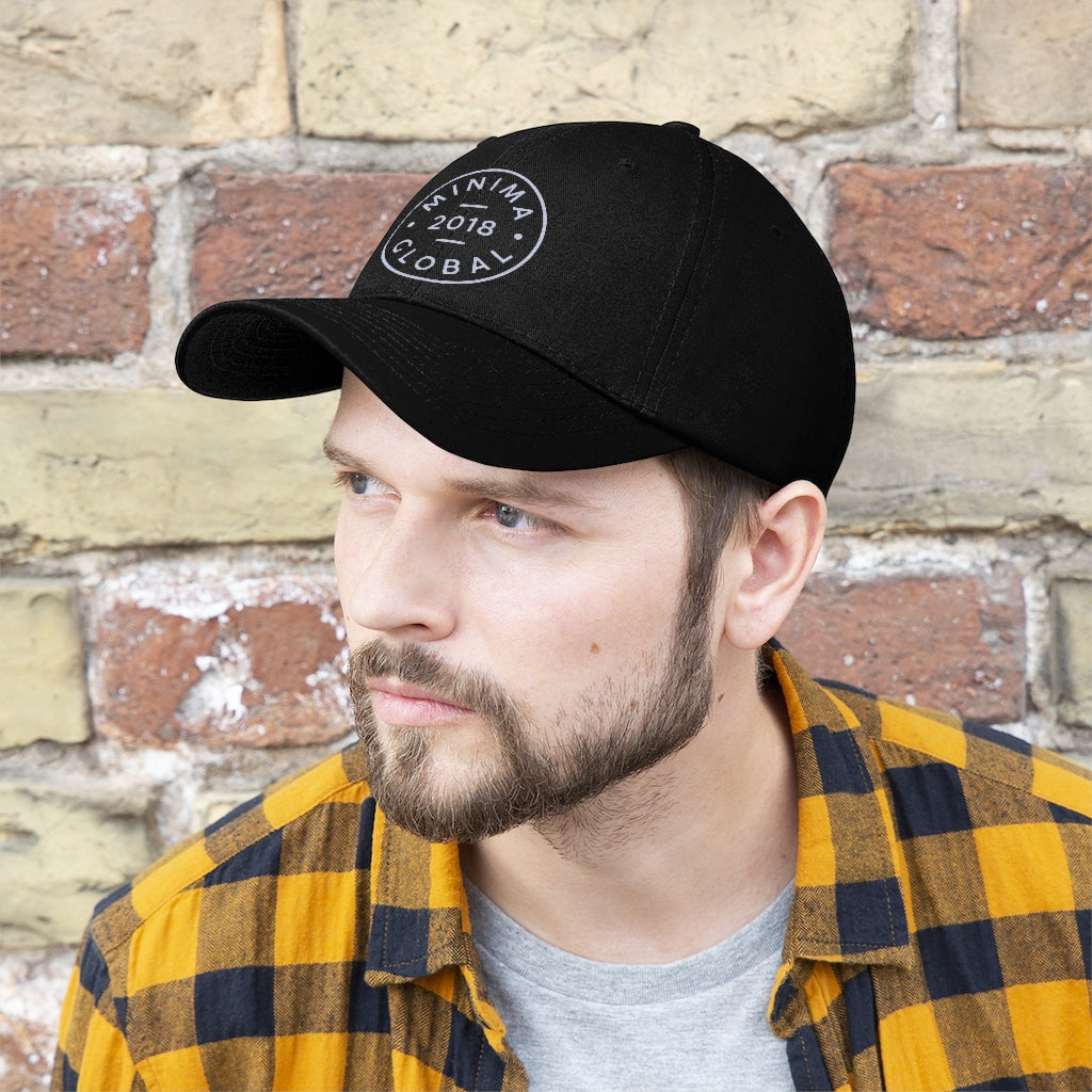 Minima Global Badge Unisex 6-panel Cap - Black/Light Grey