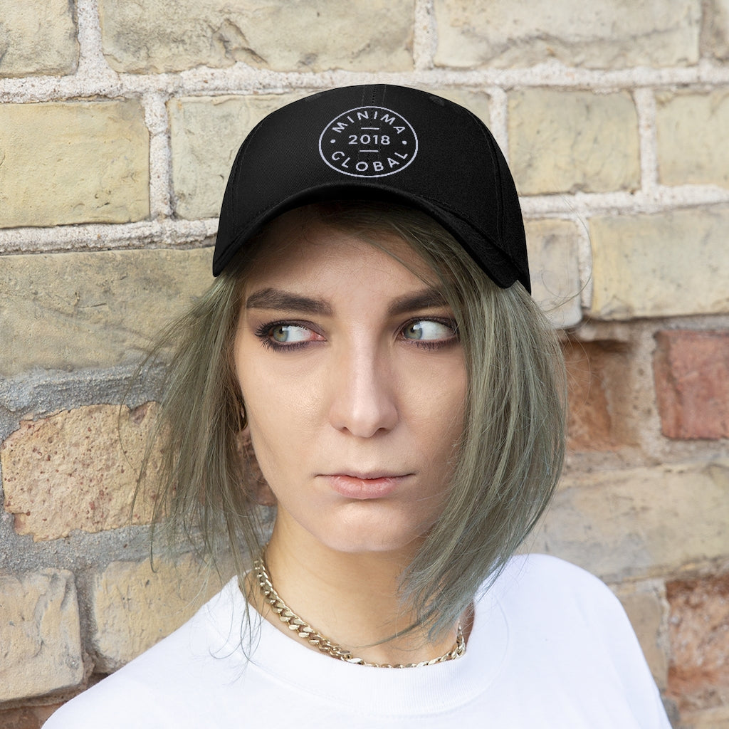 Minima Global Badge Unisex 6-panel Cap - Black/Light Grey