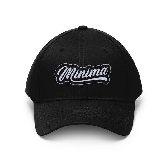 Minima Script Unisex 6-panel Cap - Black/Light Grey